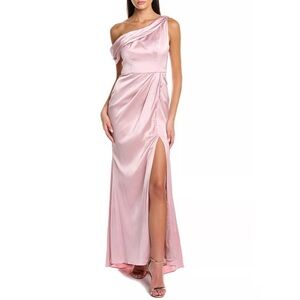Black By Mariano Madonna Draped Pearl Pink Maxi Dress Size 10